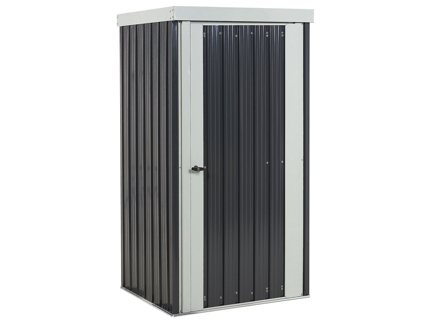 Cobertizo de jardín de metal gris grafito/blanco crema 180 cm