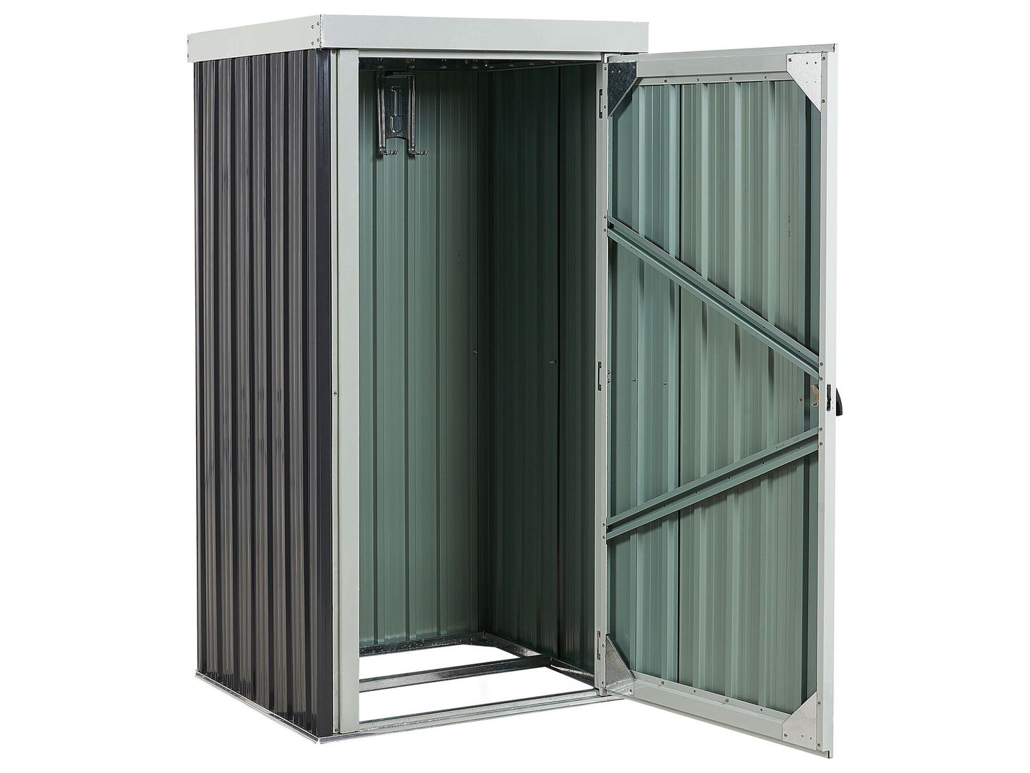 Cobertizo de jardín de metal gris grafito/blanco crema 180 cm