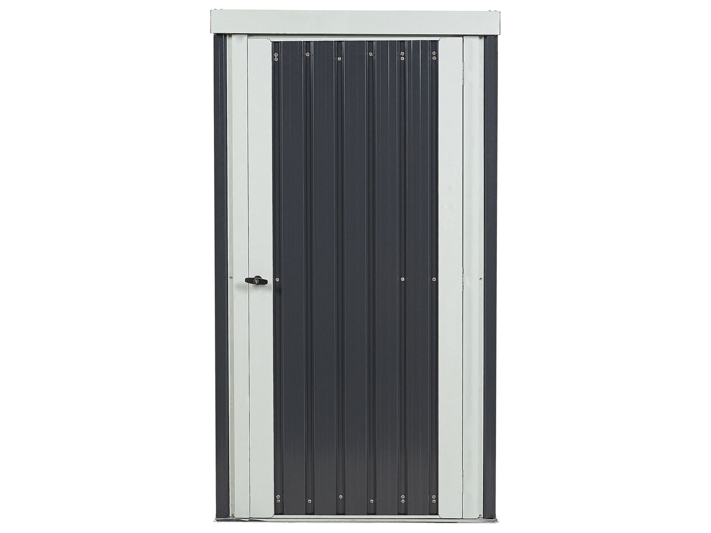Cobertizo de jardín de metal gris grafito/blanco crema 180 cm