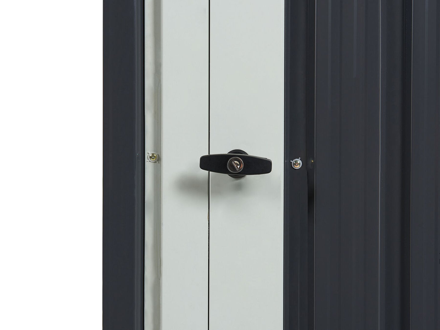 Cobertizo de jardín de metal gris grafito/blanco crema 180 cm