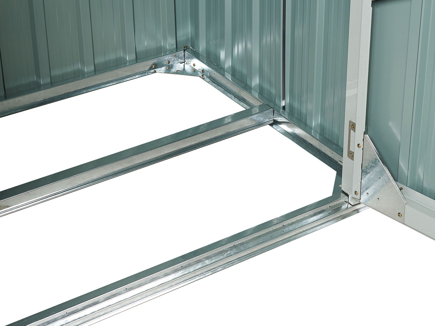 Cobertizo de jardín de metal gris grafito/blanco crema 180 cm