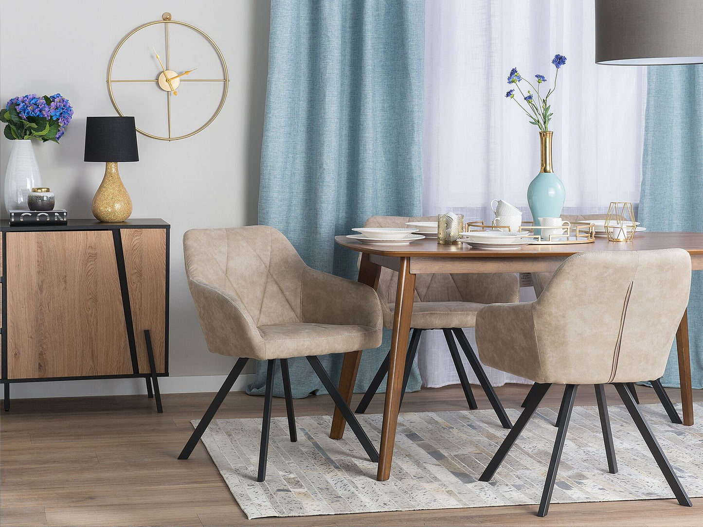Mesa de comedor madera oscura 150 x 90 cm