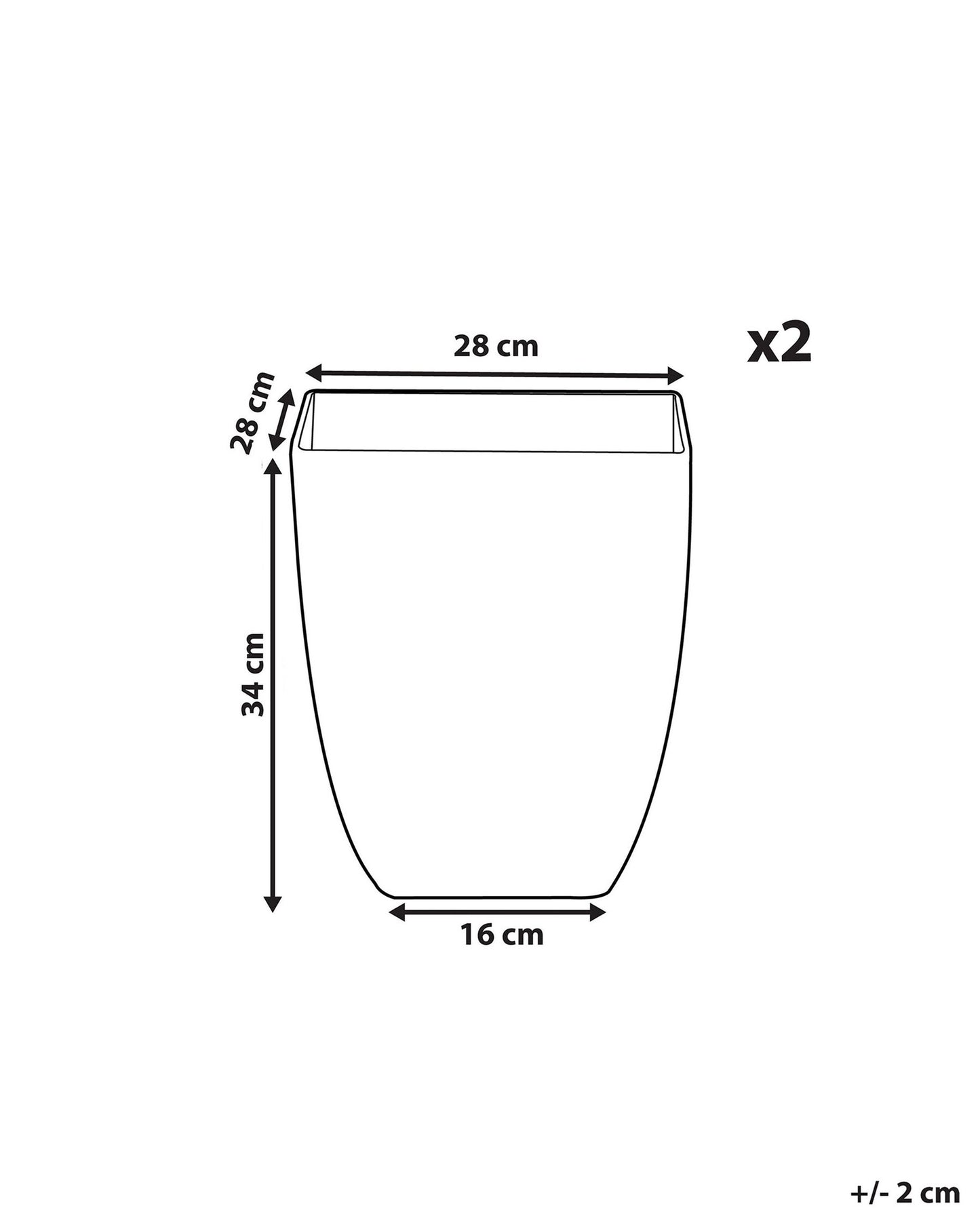 Conjunto de 2 macetas de mezcla de piedra blanco 28 x 28 cm
