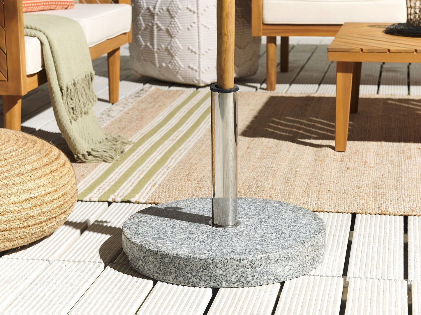 Base para sombrilla de granito gris/plateado ⌀ 45 cm