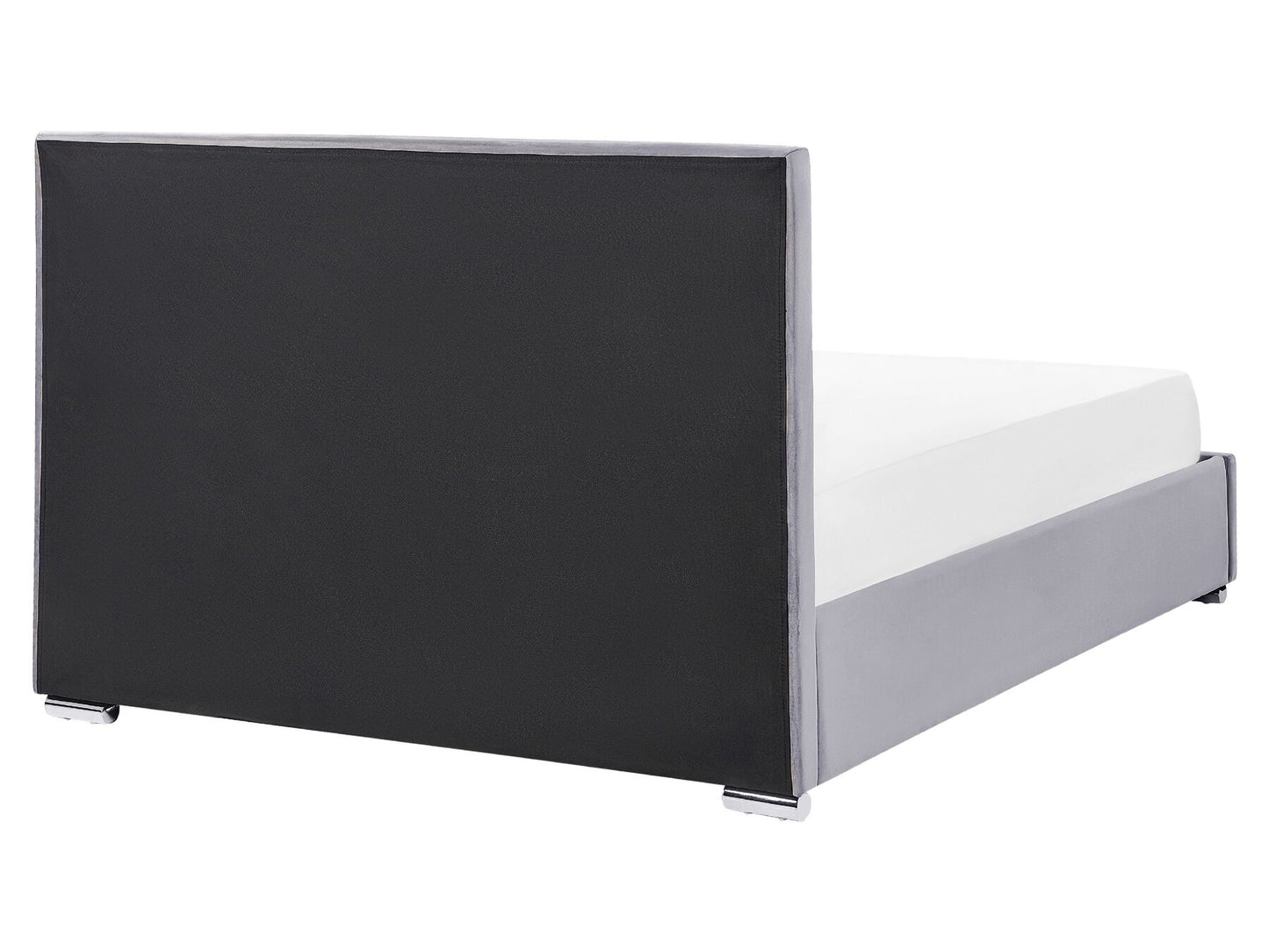 Cama con almacenaje de terciopelo gris oscuro