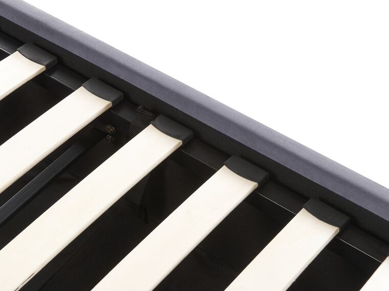 Cama con almacenaje de terciopelo gris oscuro