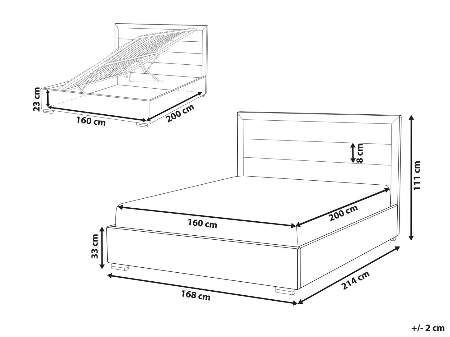 Cama con almacenaje de terciopelo gris oscuro