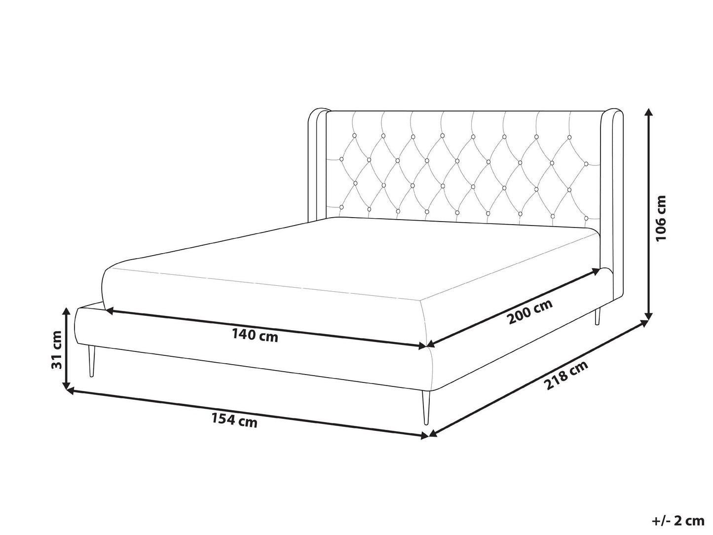 Cama con somier de terciopelo beige/dorado 160 x 200 cm