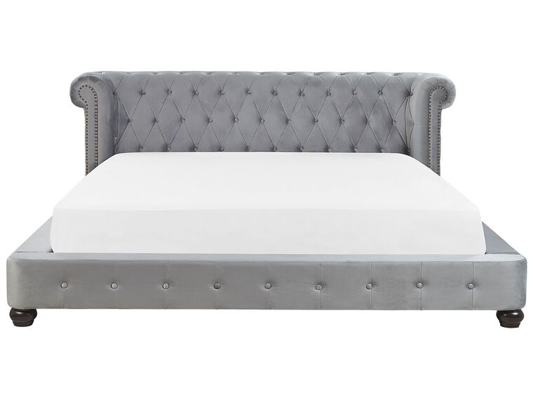 Cama de agua de terciopelo gris claro