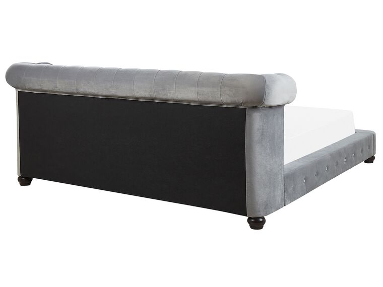 Cama de agua de terciopelo gris claro