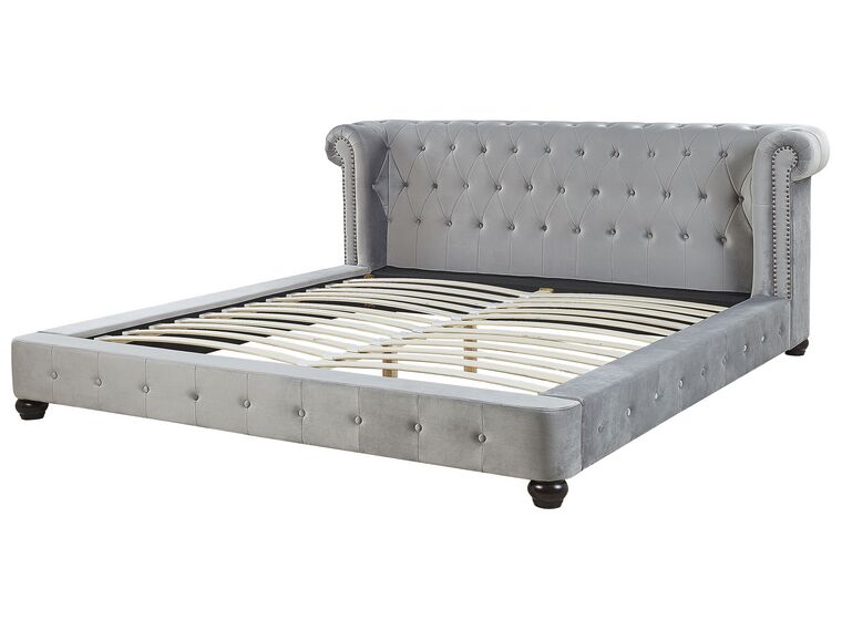 Cama de agua de terciopelo gris claro