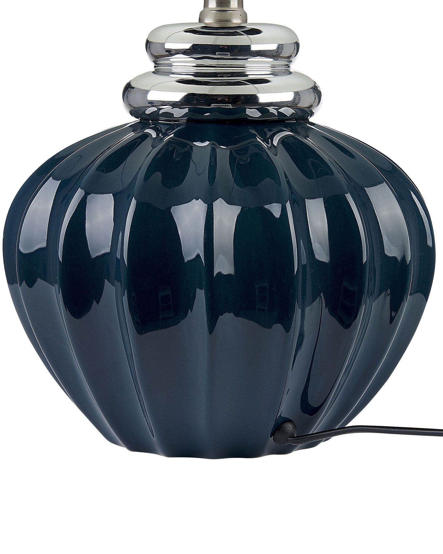 Lámpara de mesa de cerámica azul oscuro/blanco crema 45 cm