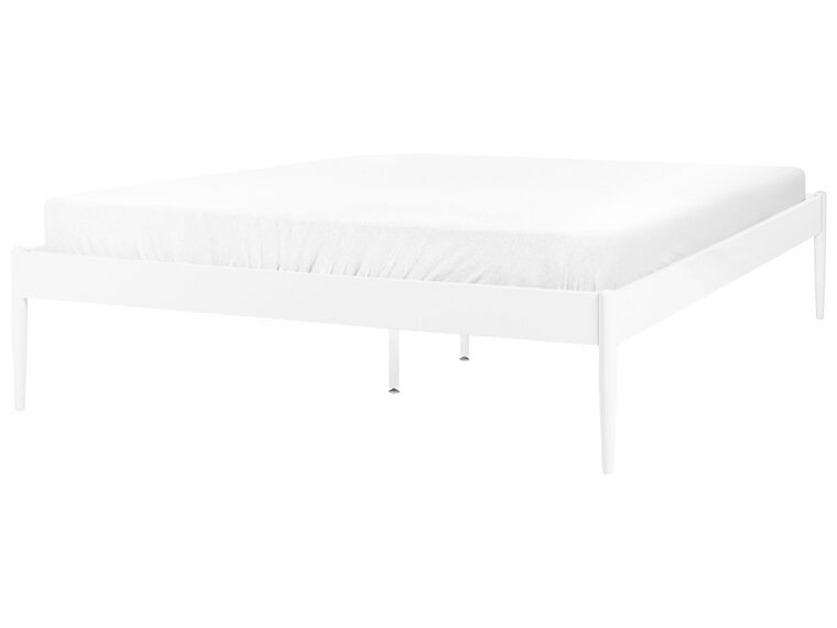 Cama con somier de metal blanco 140 x 200 cm