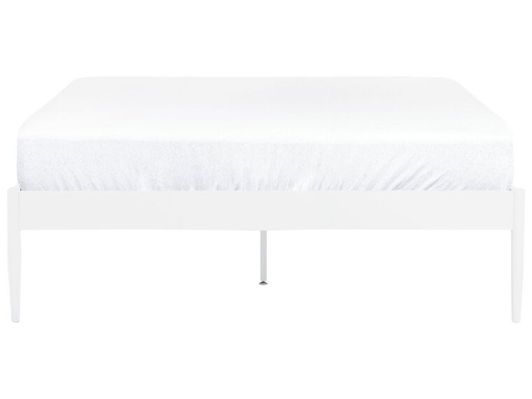 Cama con somier de metal blanco 140 x 200 cm
