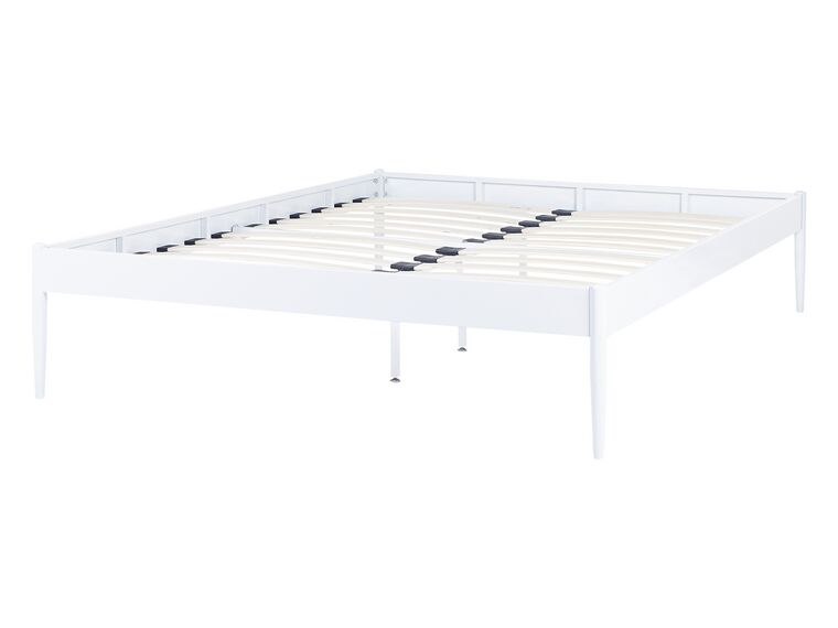 Cama con somier de metal blanco 140 x 200 cm