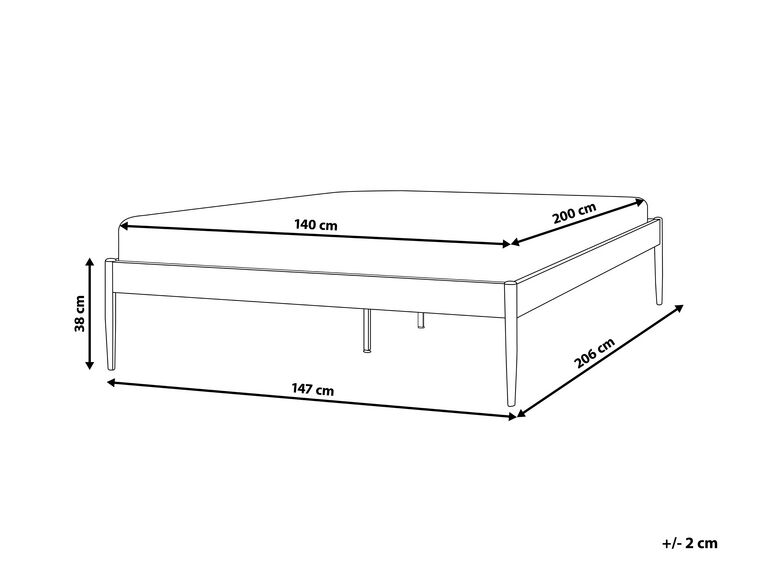 Cama con somier de metal blanco 140 x 200 cm