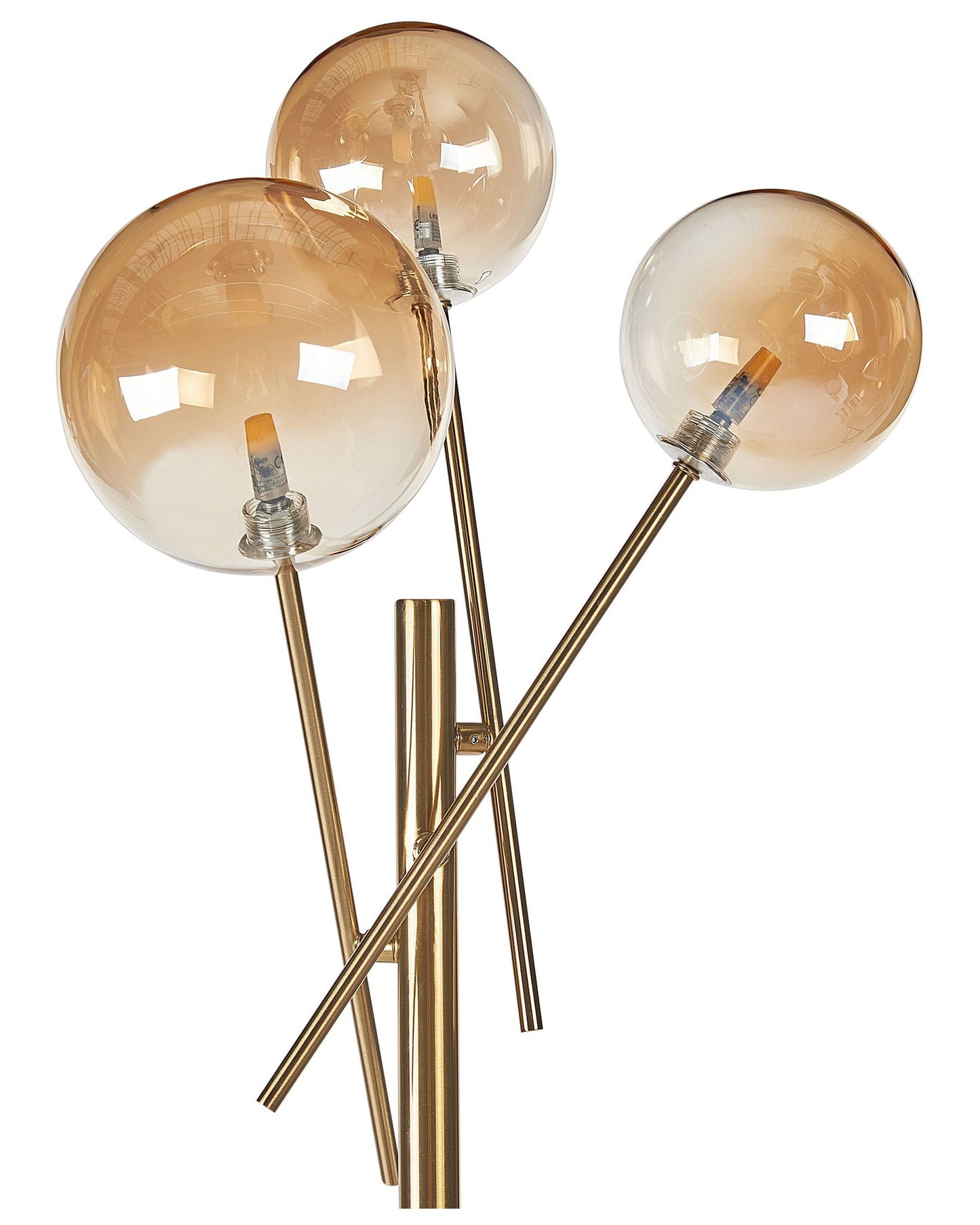 Lámpara de mesa de vidrio dorado/naranja 70 cm
