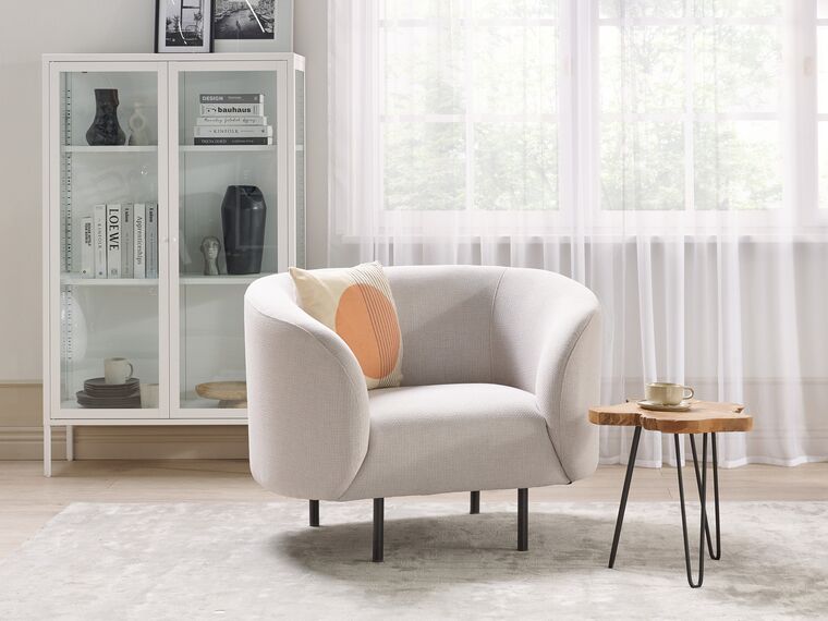 Sillón de poliéster beige/negro