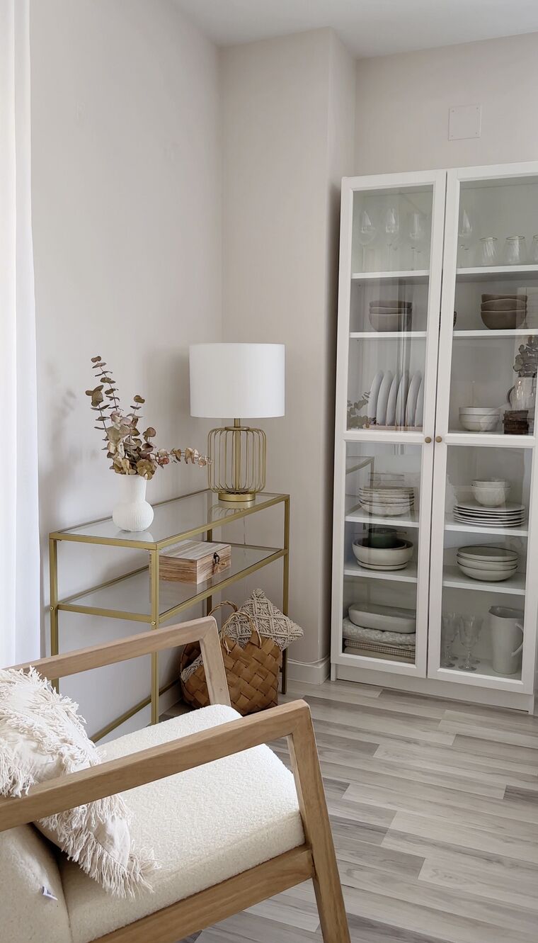 Consola de vidrio templado transparente/dorado