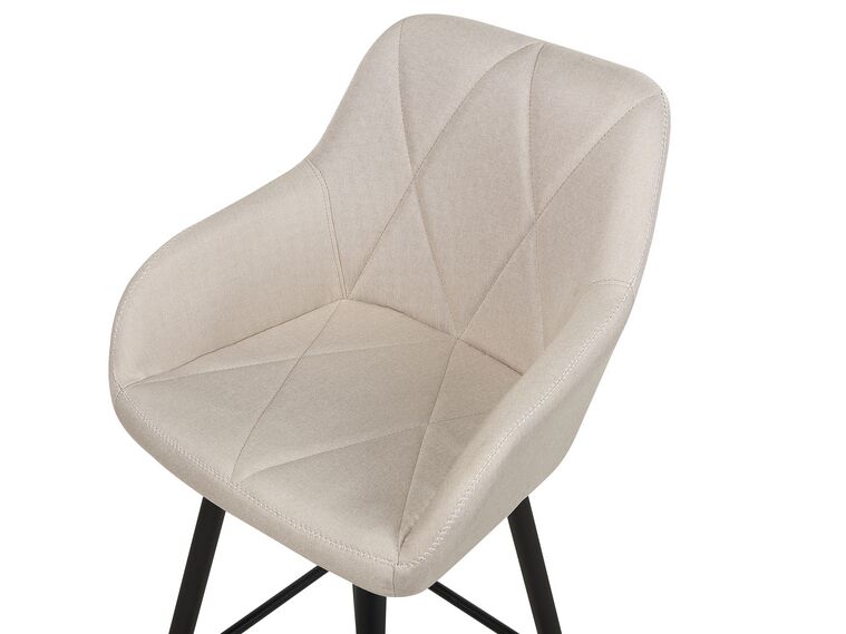 Conjunto de 2 sillas de bar de poliéster beige claro/negro