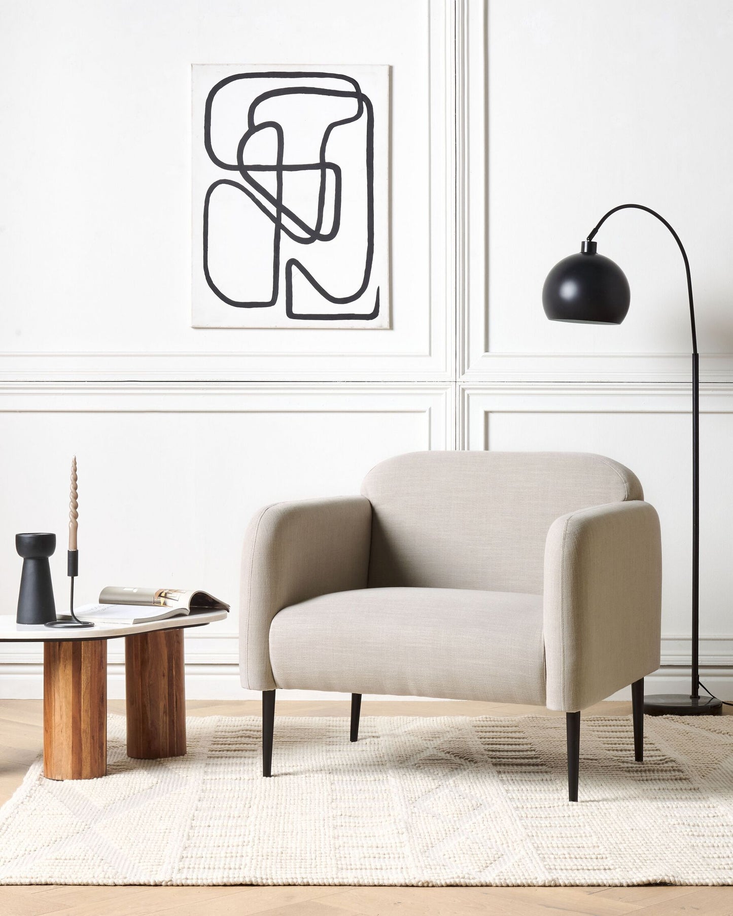 Sillón de tela Gris pardo