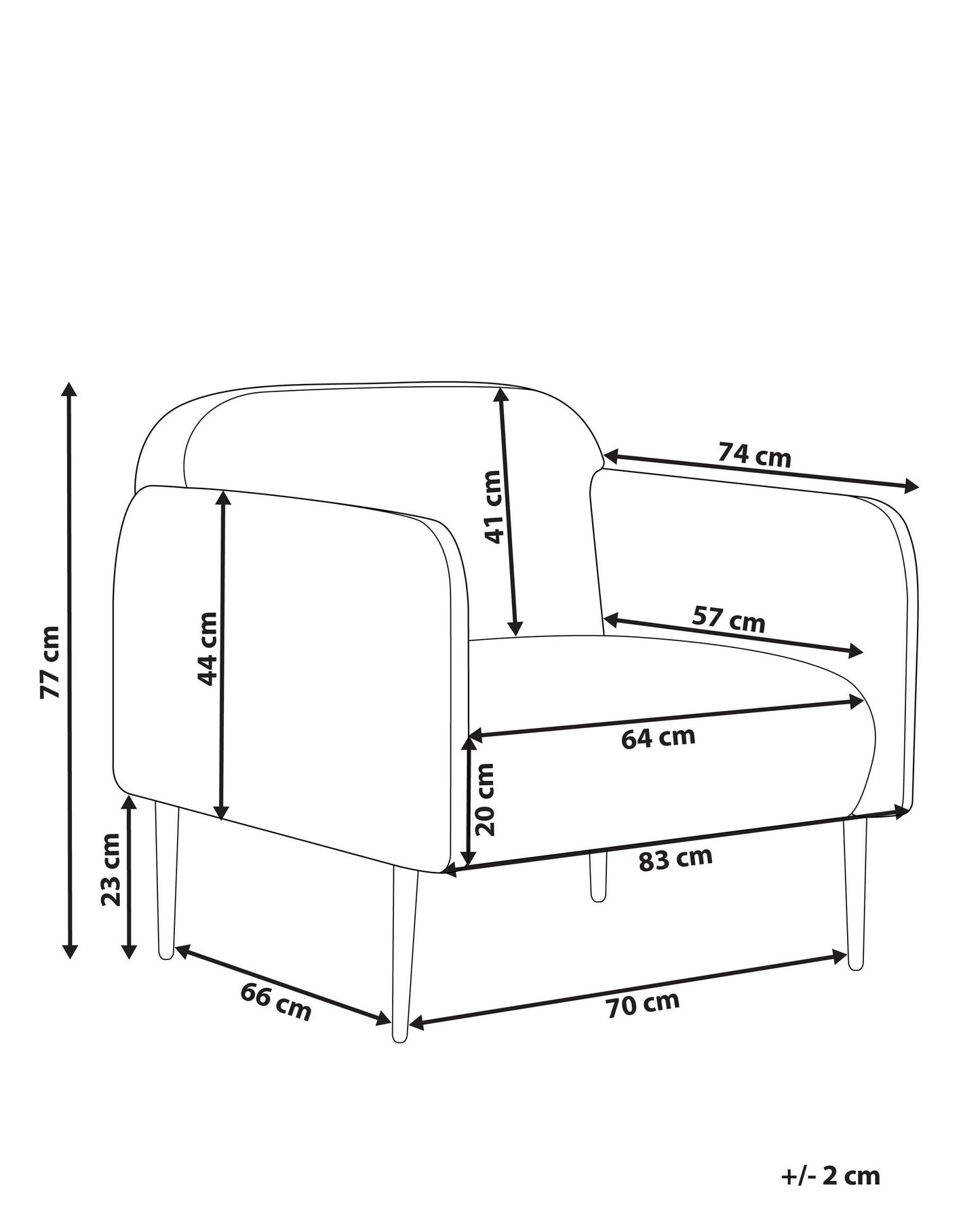 Sillón de tela Gris pardo
