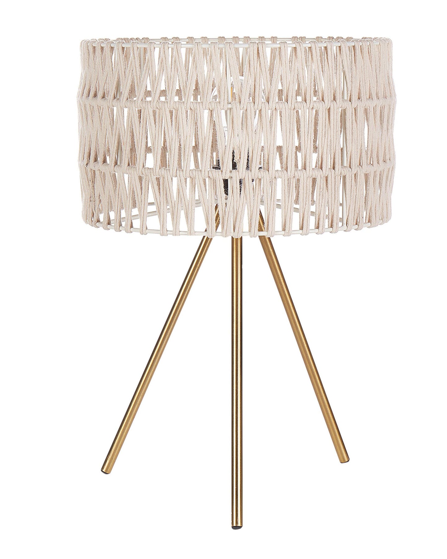 Lámpara de mesa de metal beige
