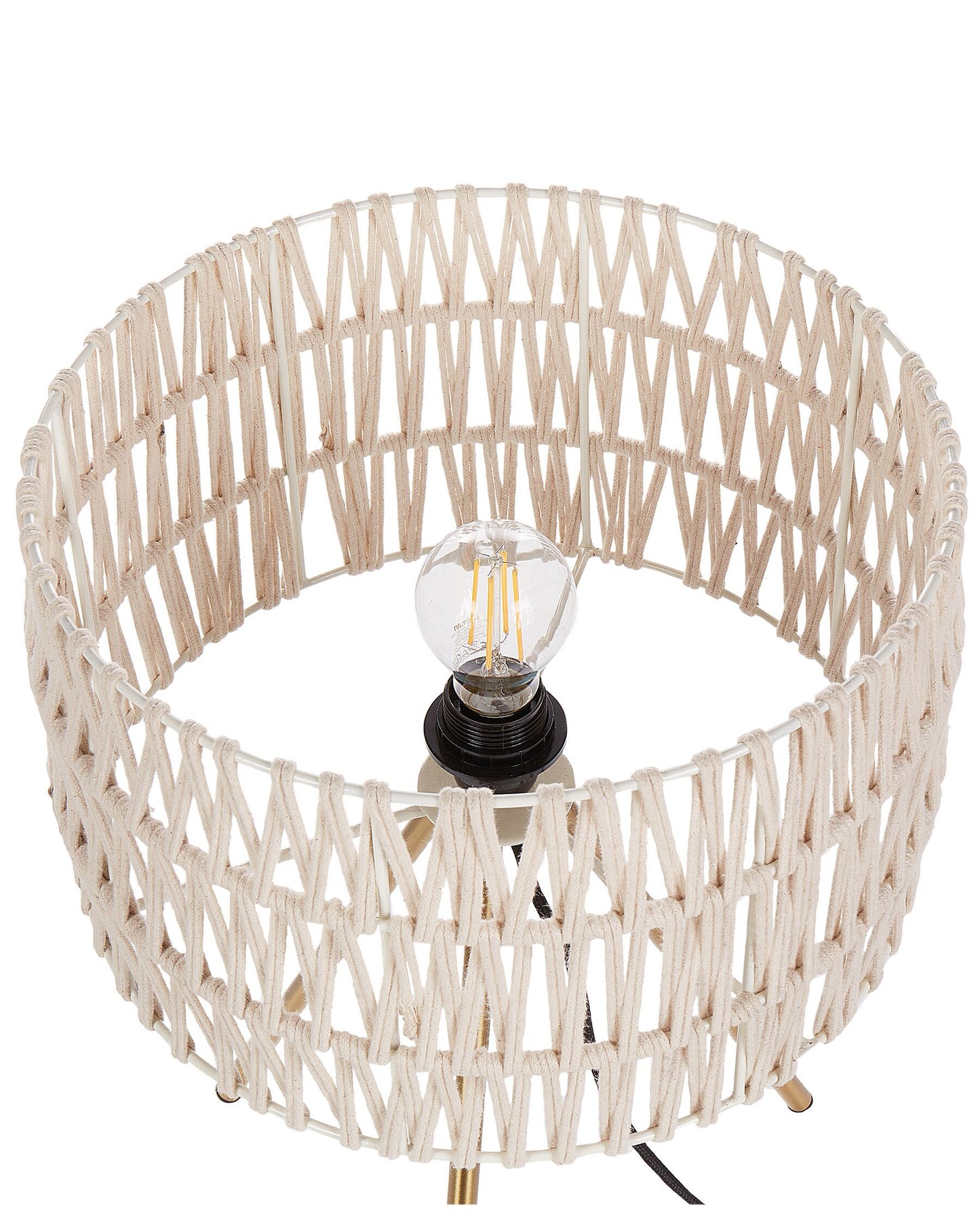 Lámpara de mesa de metal beige