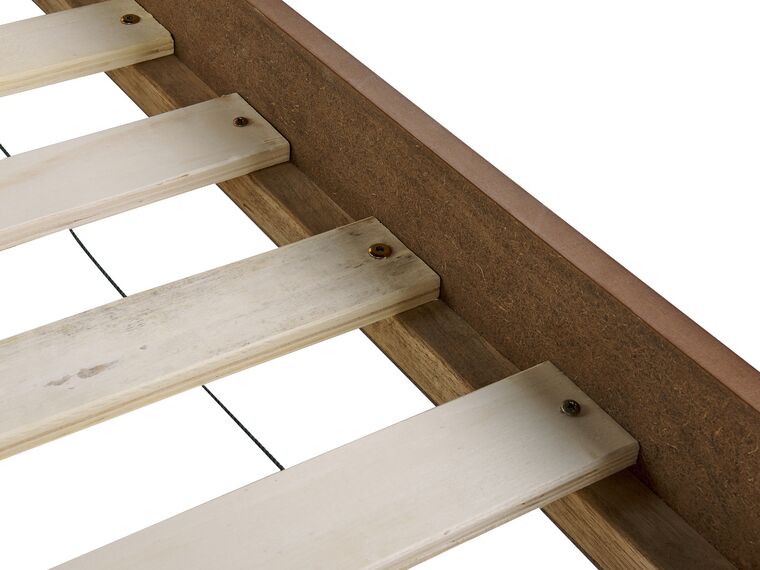 Cama LED de madera clara 160 x 200 cm