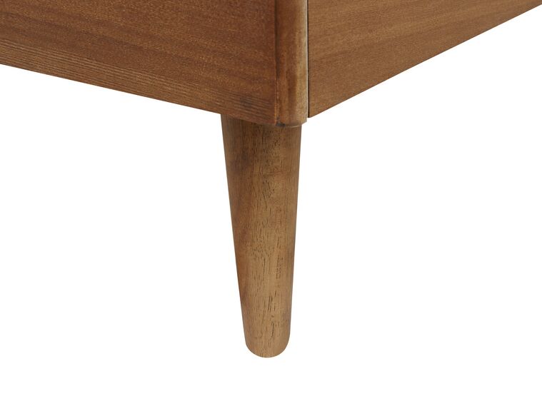Cama LED de madera clara 160 x 200 cm