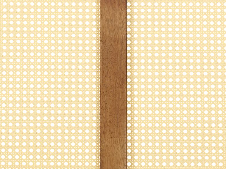 Cama LED de madera clara 160 x 200 cm