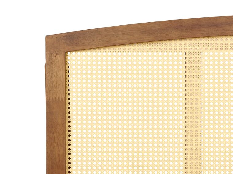 Cama LED de madera clara 160 x 200 cm