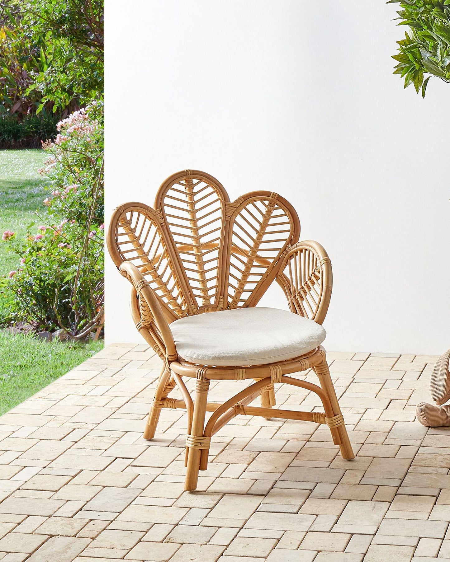 Silla pavo real de ratán natural 70 cm