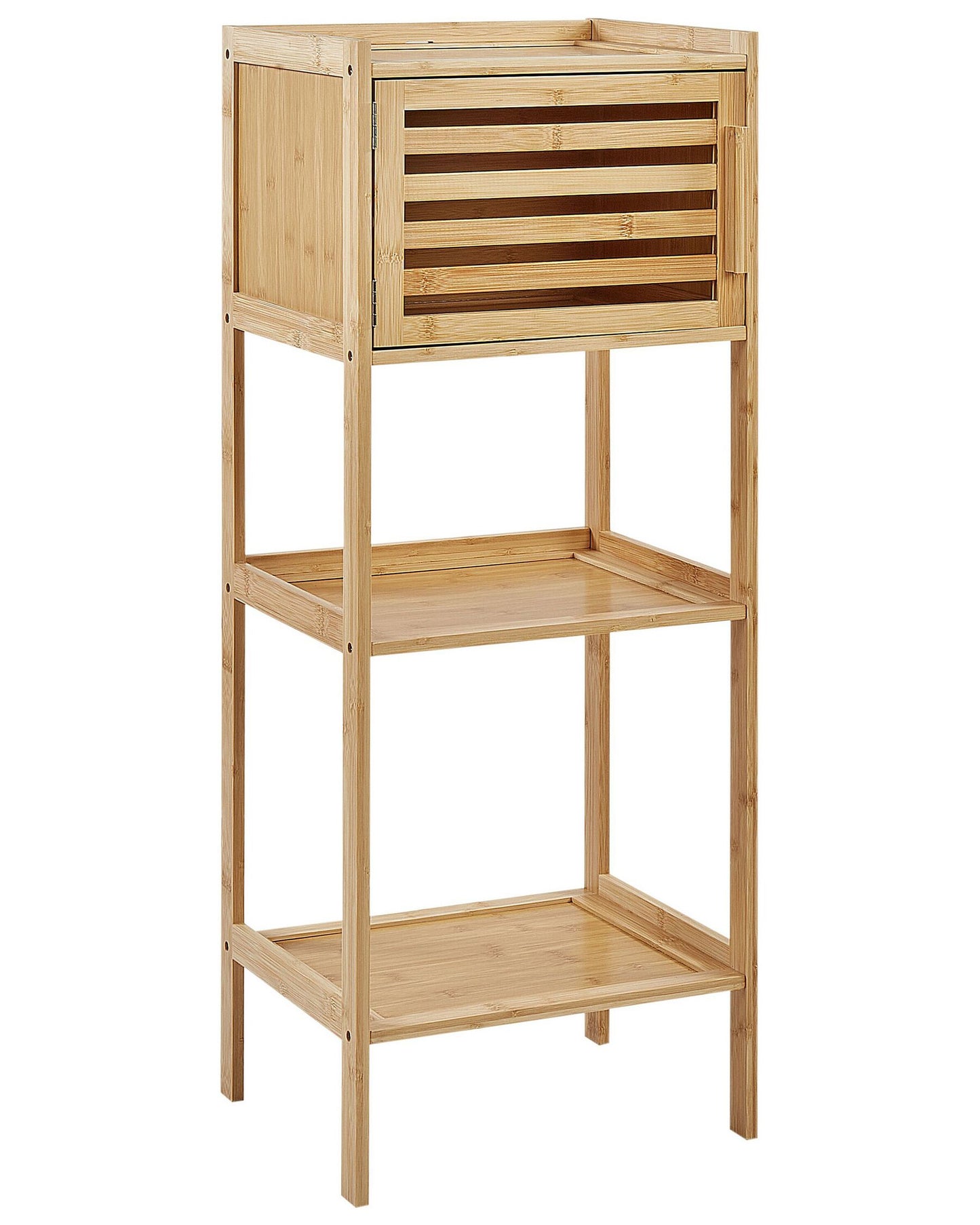 Estantería de baño de madera de bambú clara