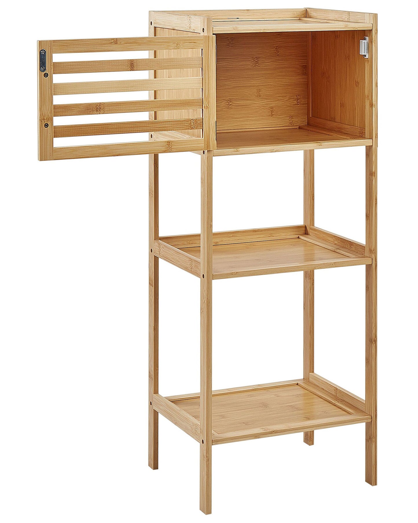 Estantería de baño de madera de bambú clara