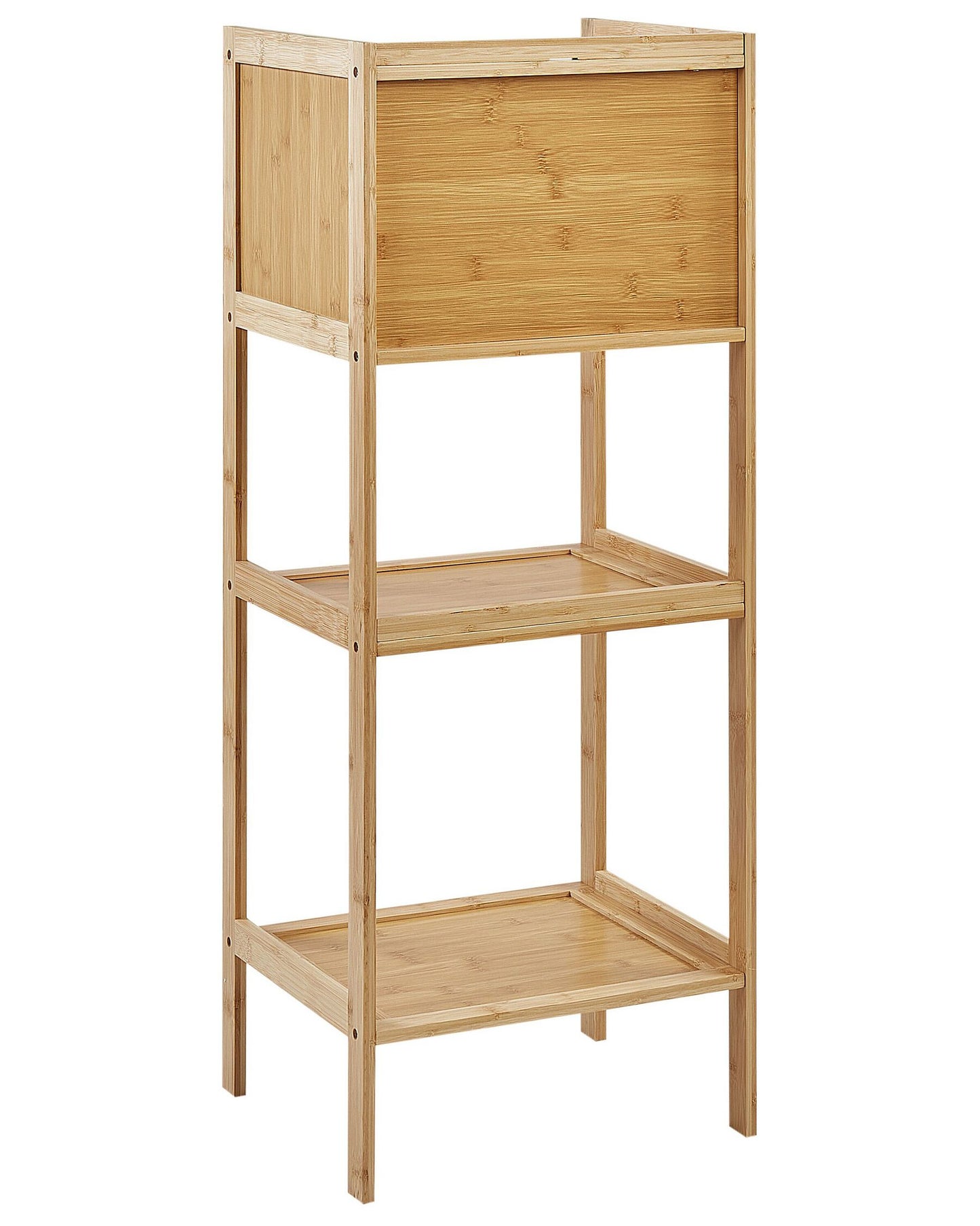Estantería de baño de madera de bambú clara