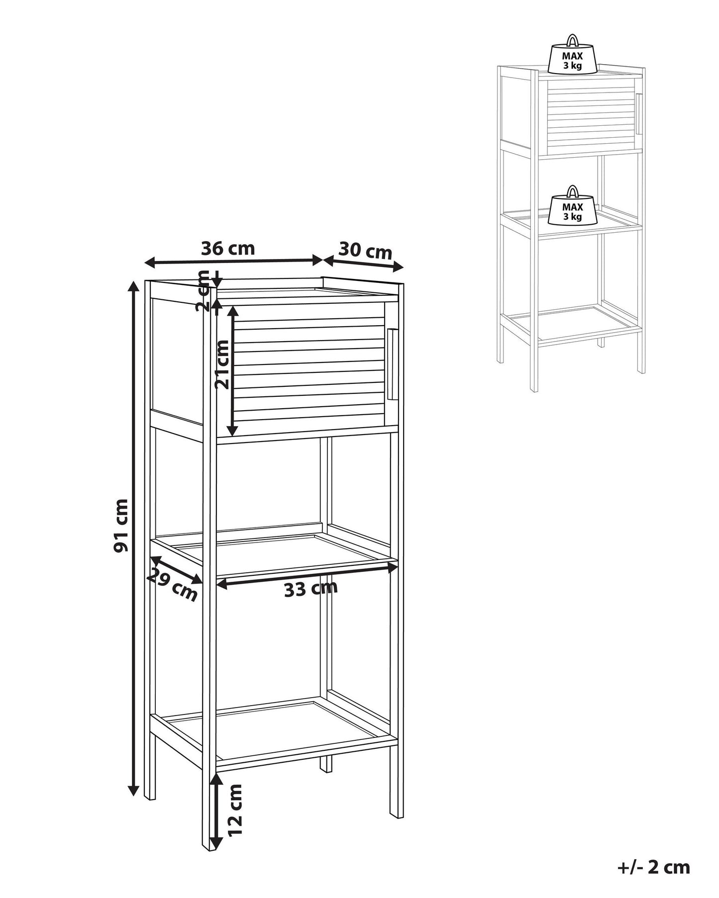 Estantería de baño de madera de bambú clara