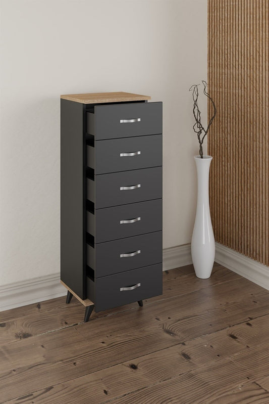 Cómoda alta gris . Belinda