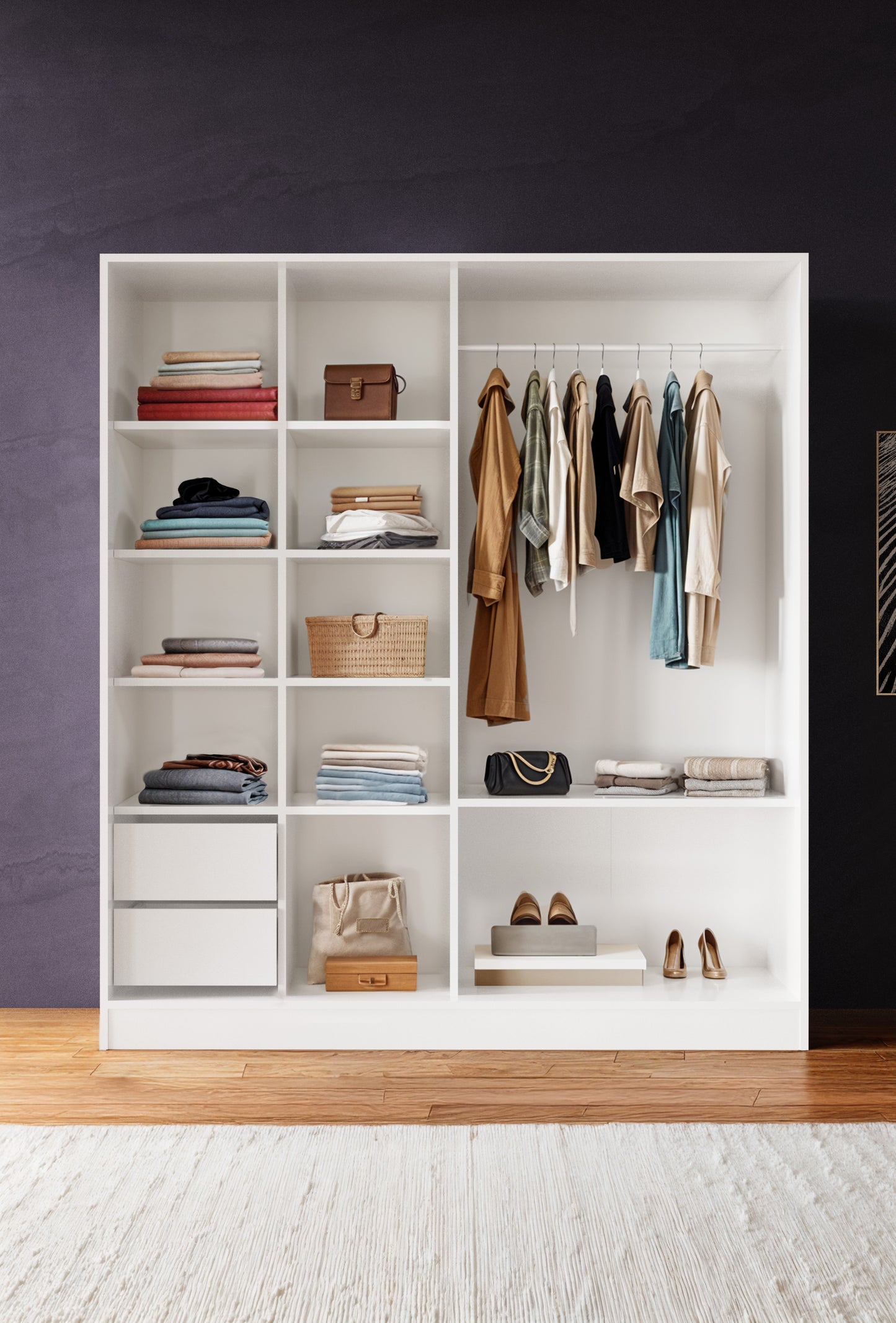 Armario zambak okazo caja blanca puertas antracitas