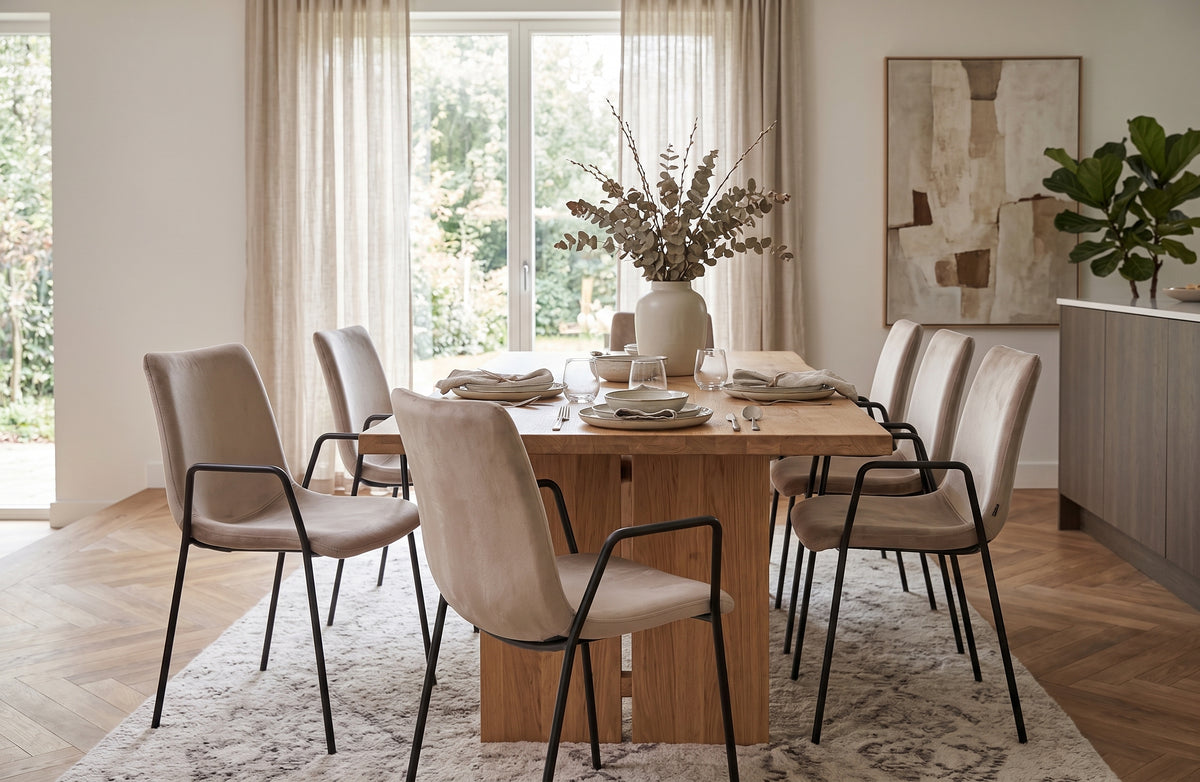 Conjunto de 2 sillas de comedor de terciopelo gris Pardo/negro