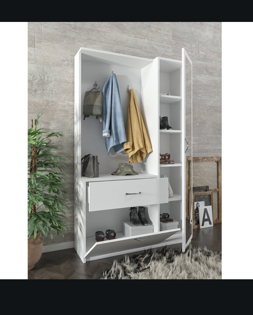 Mueble de entrada reina.multifuncion . Blanco.