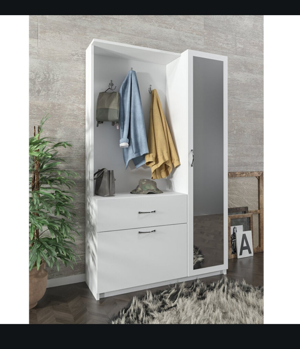 Mueble de entrada reina.multifuncion . Blanco.