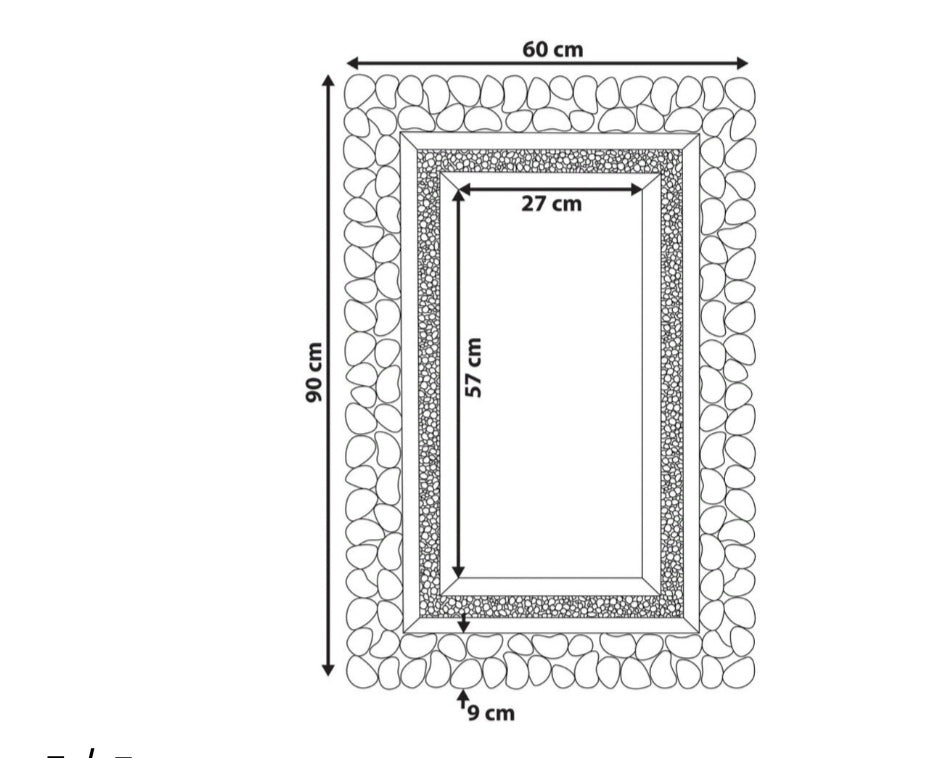 Espejo de pared plateado 60/90