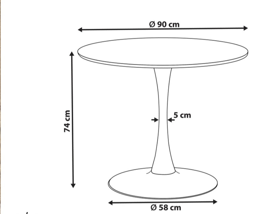 Mesa de comedor madera clara / negro 90cm