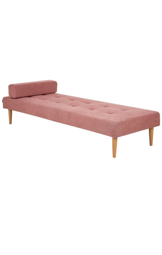 Chaise longue de tela rosa