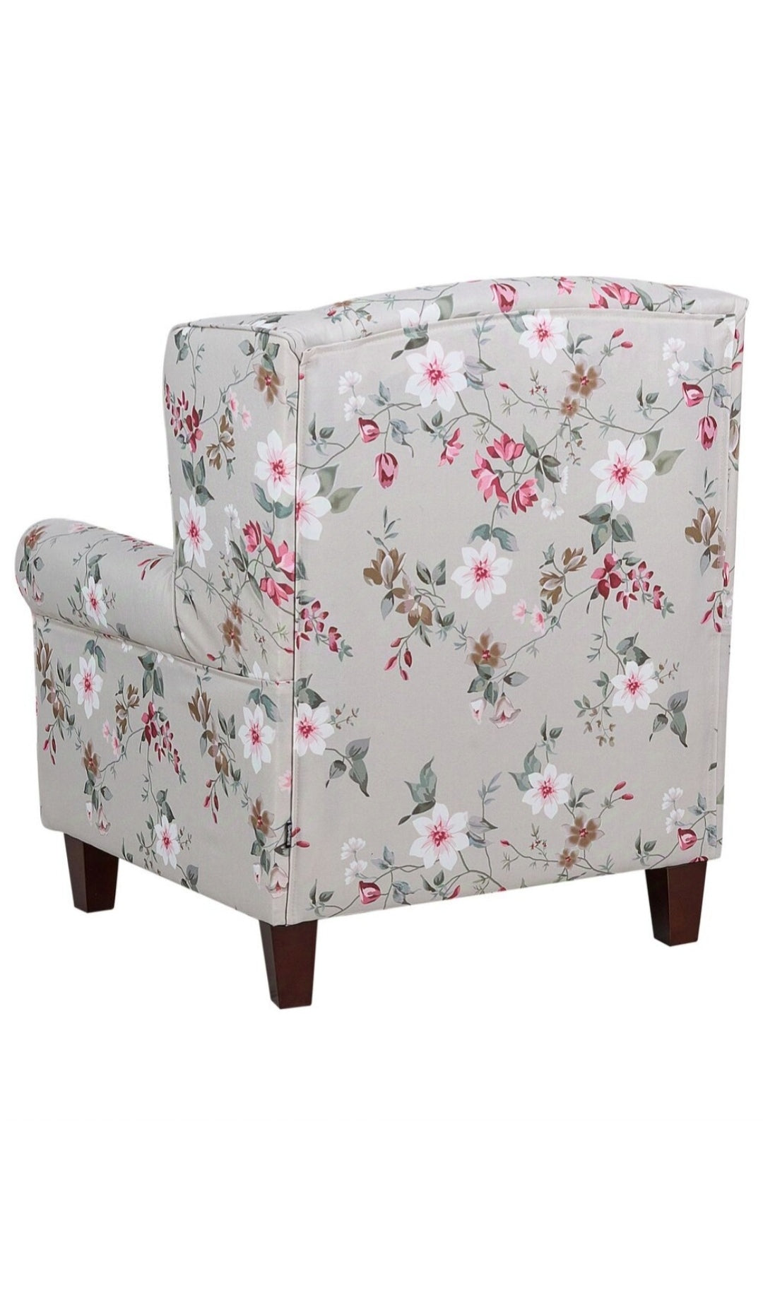 Sillón floral multicolor con reposapiés