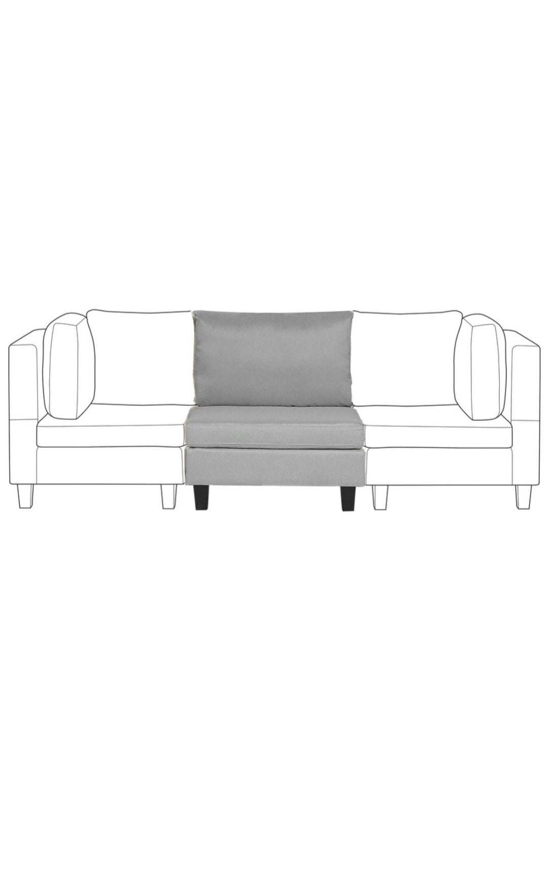 Sillón modular gris claro