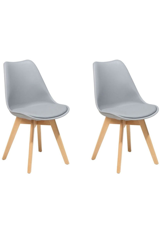 Conjunto de 2 sillas de comedor grises