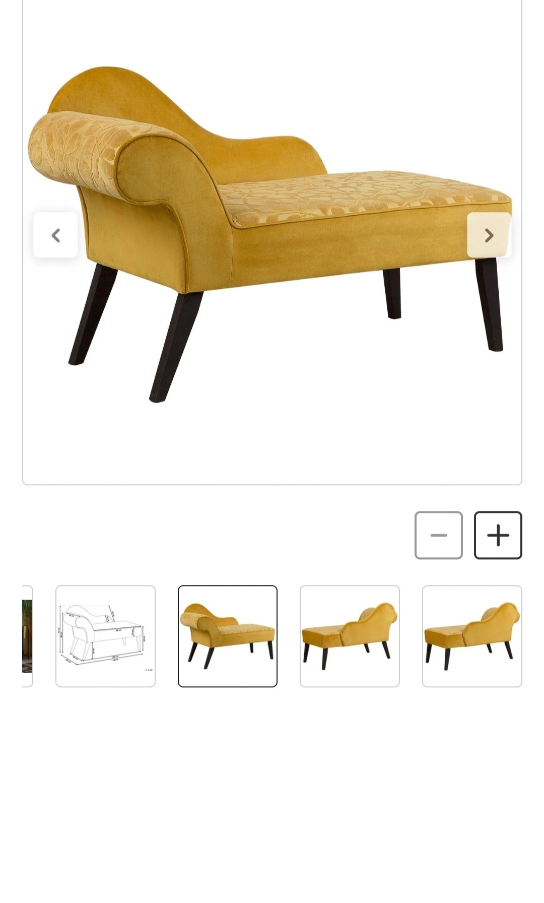 Chaise longue amarillo izquierdo