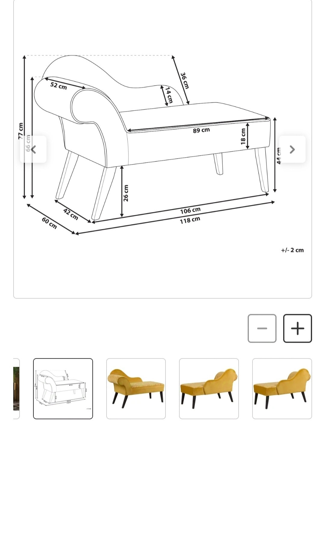 Chaise longue amarillo izquierdo